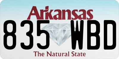 AR license plate 835WBD