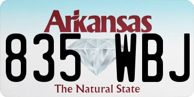 AR license plate 835WBJ