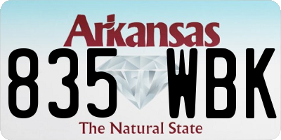 AR license plate 835WBK