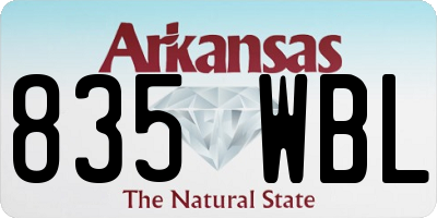 AR license plate 835WBL