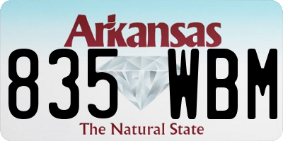 AR license plate 835WBM