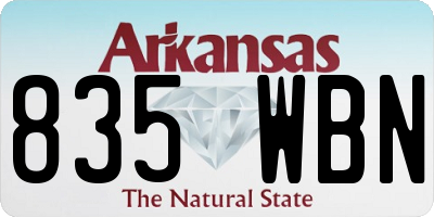 AR license plate 835WBN