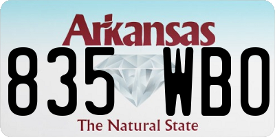 AR license plate 835WBO