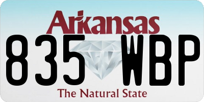 AR license plate 835WBP