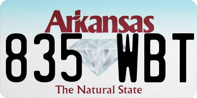 AR license plate 835WBT