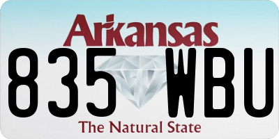 AR license plate 835WBU