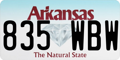 AR license plate 835WBW