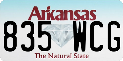 AR license plate 835WCG