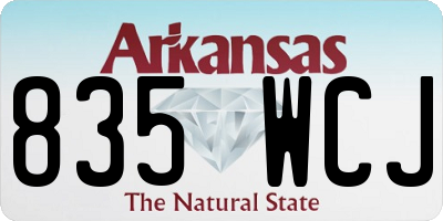 AR license plate 835WCJ