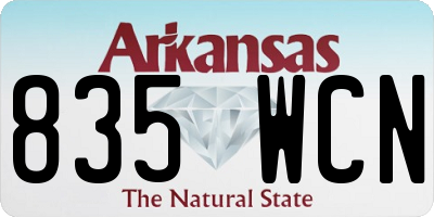 AR license plate 835WCN