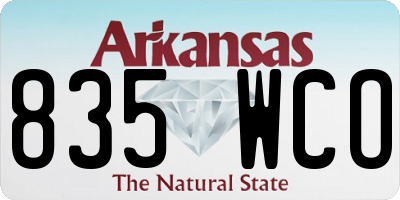 AR license plate 835WCO