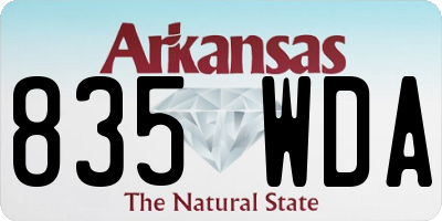 AR license plate 835WDA