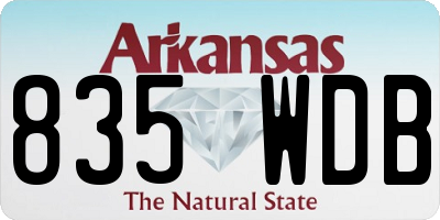 AR license plate 835WDB