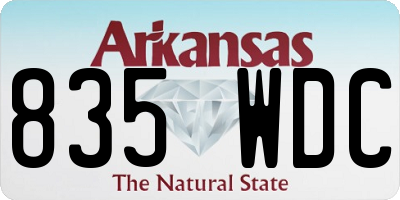 AR license plate 835WDC