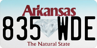 AR license plate 835WDE