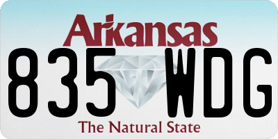 AR license plate 835WDG