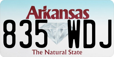 AR license plate 835WDJ