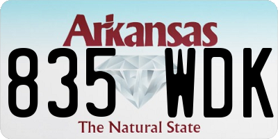AR license plate 835WDK
