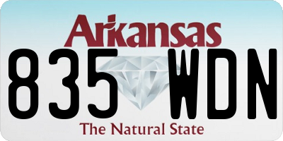 AR license plate 835WDN