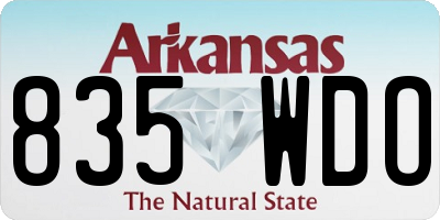 AR license plate 835WDO