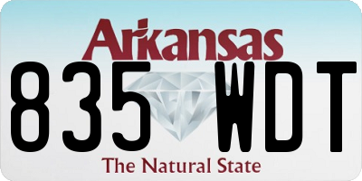 AR license plate 835WDT