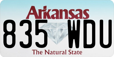 AR license plate 835WDU