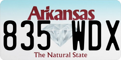 AR license plate 835WDX