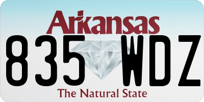AR license plate 835WDZ