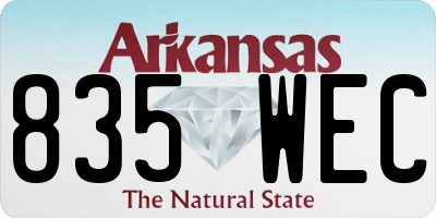 AR license plate 835WEC