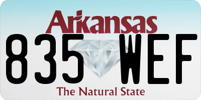 AR license plate 835WEF