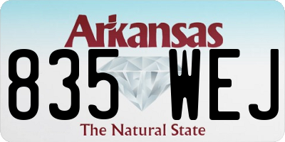 AR license plate 835WEJ