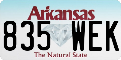 AR license plate 835WEK