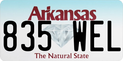 AR license plate 835WEL