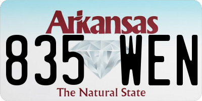 AR license plate 835WEN