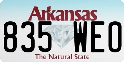 AR license plate 835WEO
