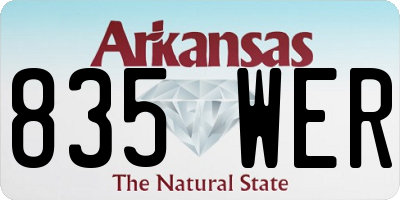 AR license plate 835WER