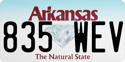 AR license plate 835WEV