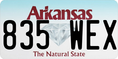 AR license plate 835WEX