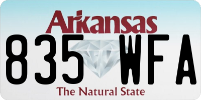 AR license plate 835WFA