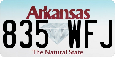 AR license plate 835WFJ