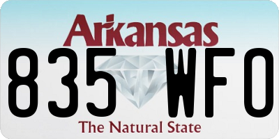 AR license plate 835WFO