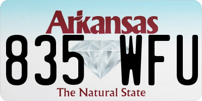 AR license plate 835WFU