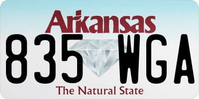 AR license plate 835WGA