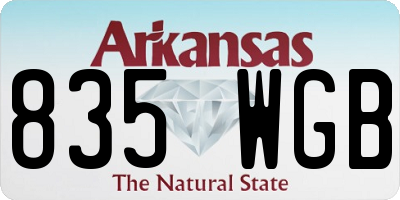 AR license plate 835WGB