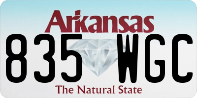 AR license plate 835WGC