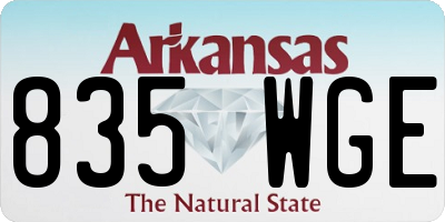 AR license plate 835WGE