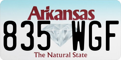 AR license plate 835WGF