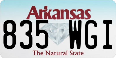 AR license plate 835WGI