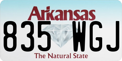 AR license plate 835WGJ