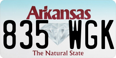 AR license plate 835WGK